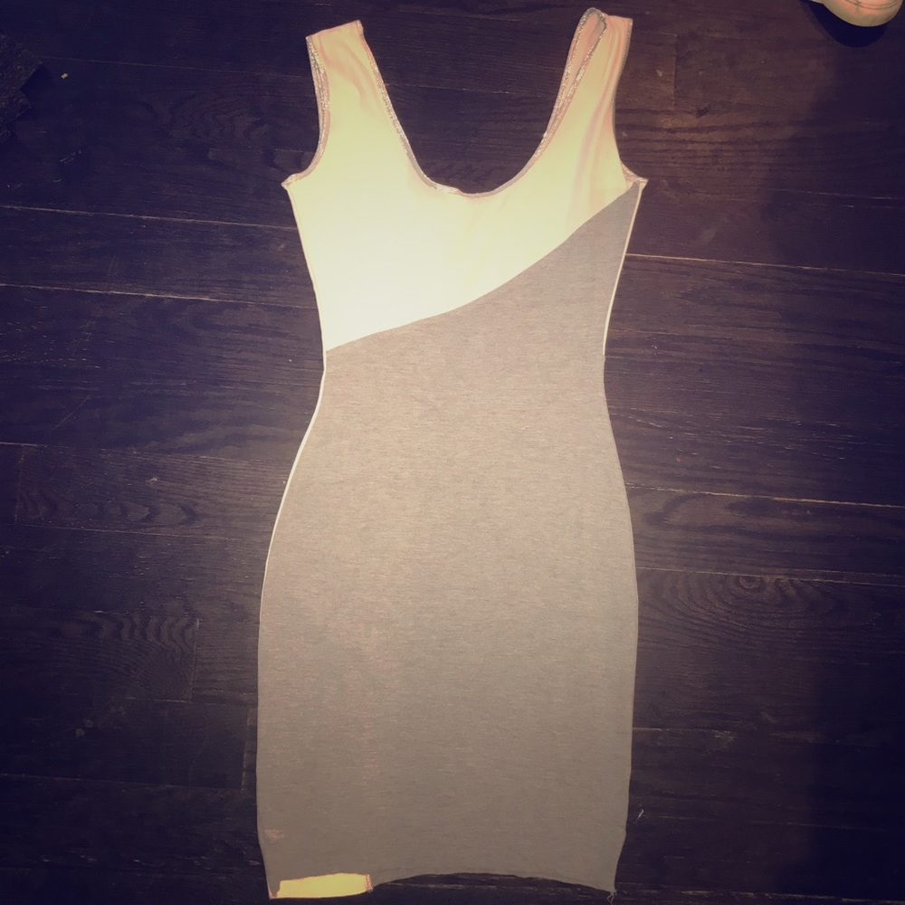 Josh Goot size small bodycon gray and white dress